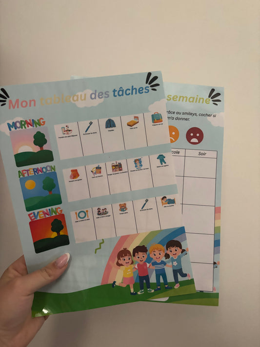 Tableau des tâches & suivi du comportement pour enfants