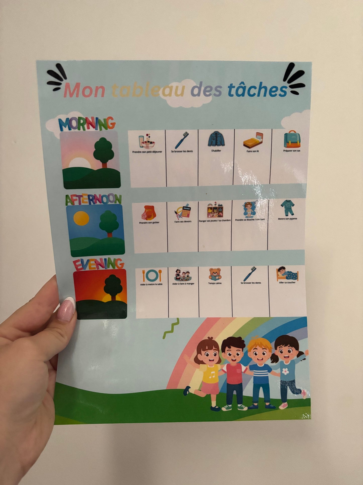 Tableau des tâches & suivi du comportement pour enfants